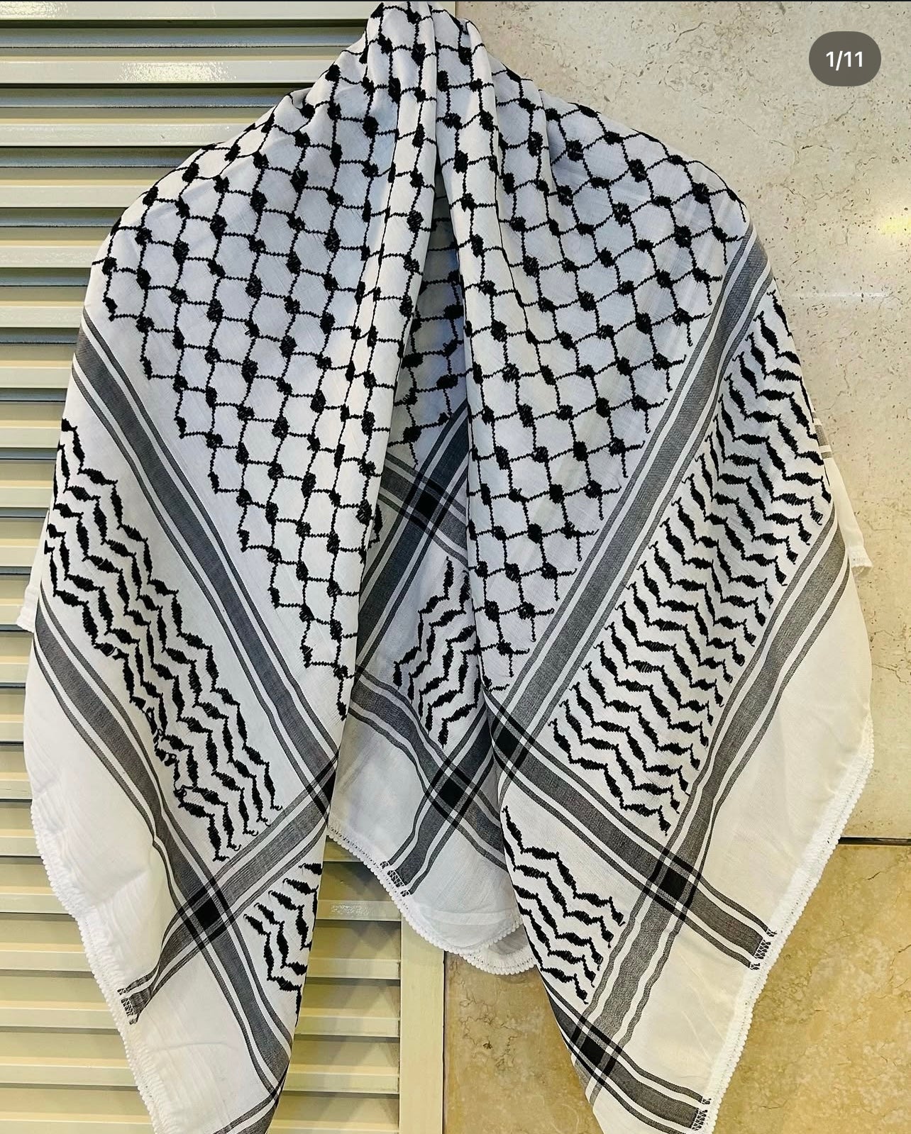 Hand-embroidered scarves ( Kufiya )