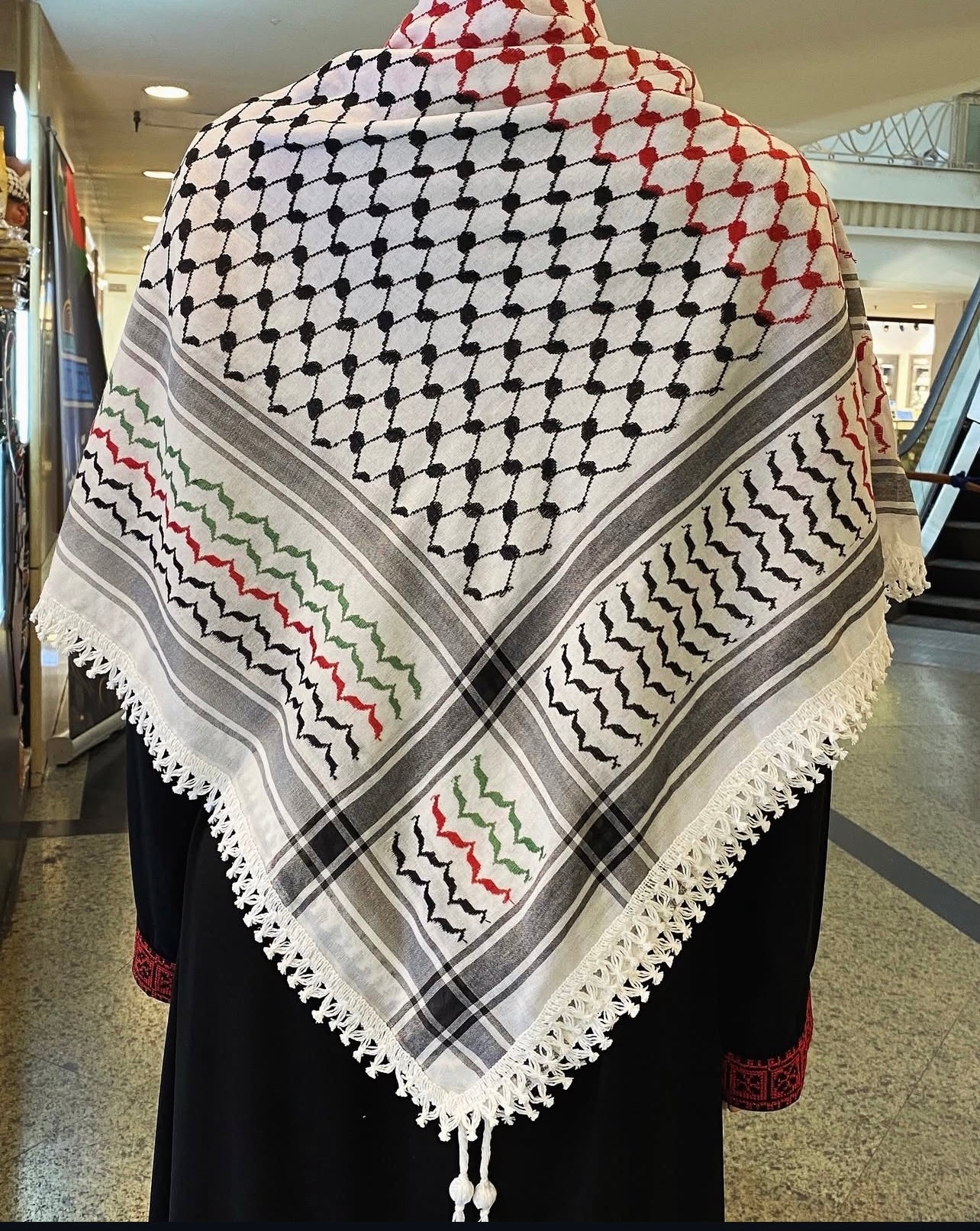Hand-embroidered scarves ( Kufiya )